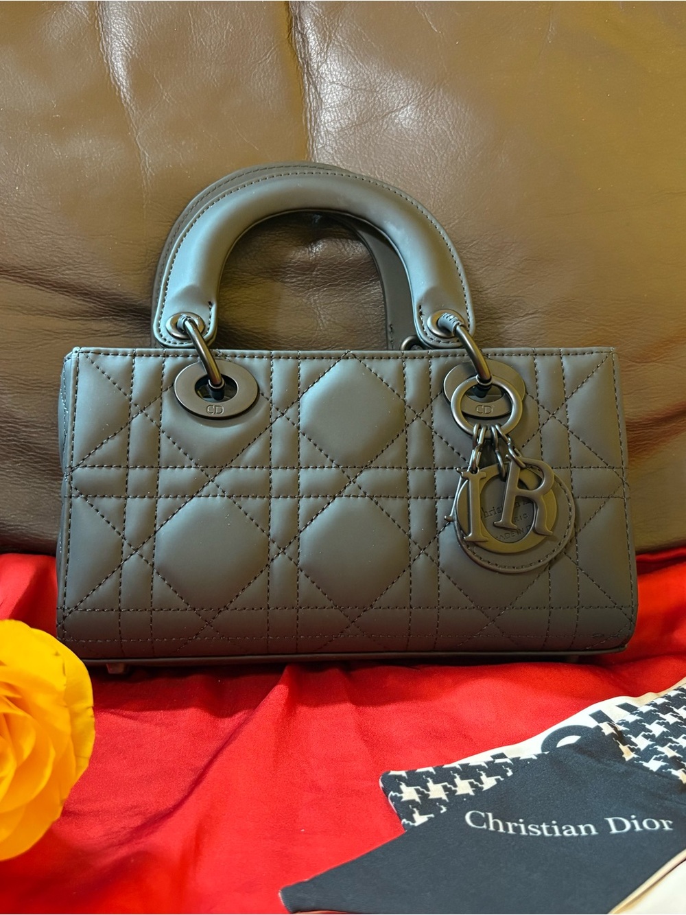 Dior Quilted Top-Handle Satchel